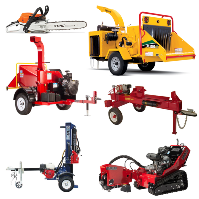 We Rent log splitters, chain saws, wood chippers and stump grinders