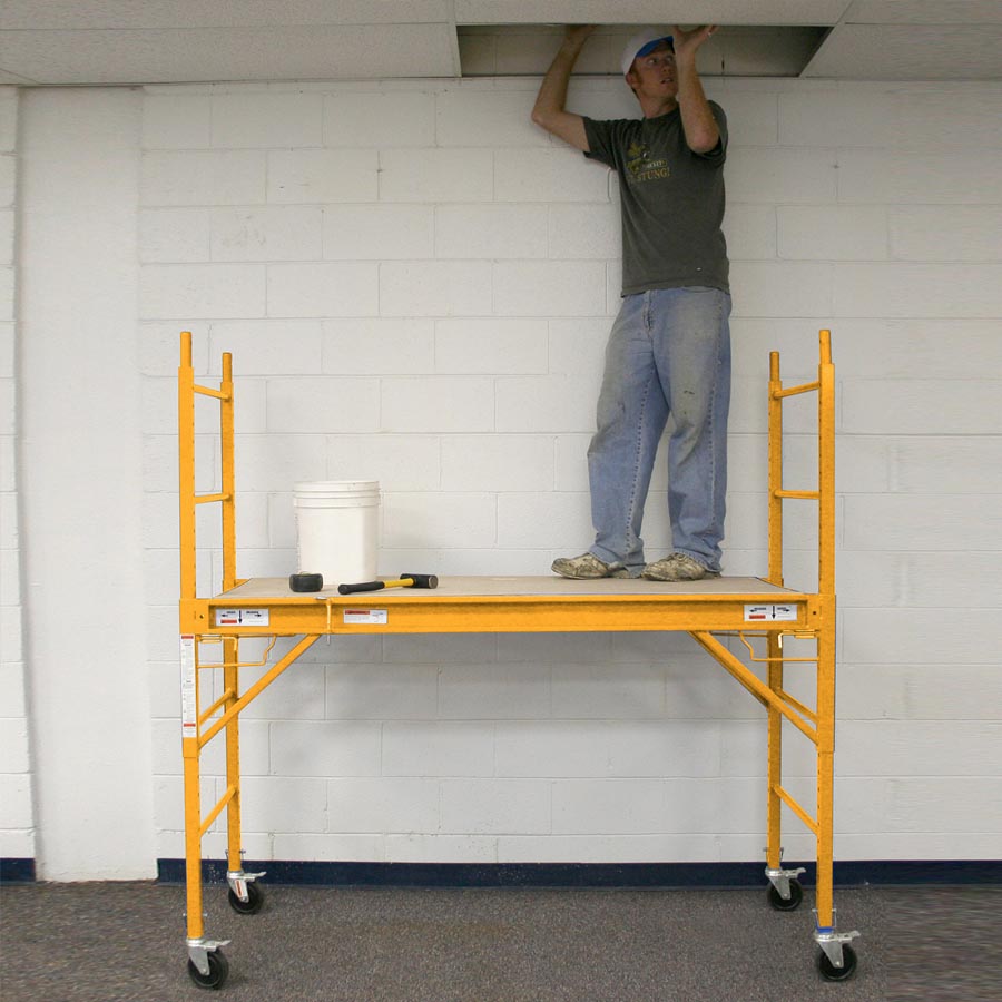 rental interior scaffold Work platform in use for repairs