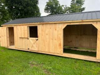 10X26 Amish-made Barn with a stall, run-in and tack feed room