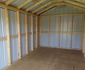 Interior of a 8x16 Metal shed