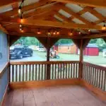 Amish-made gazebo with lights