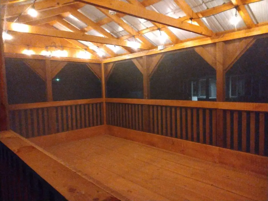 Amish-made gazebo with lights