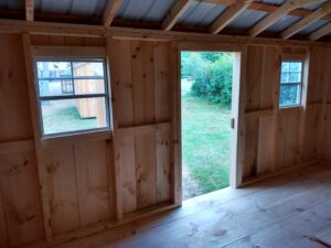 Interior of an 8x16 shed