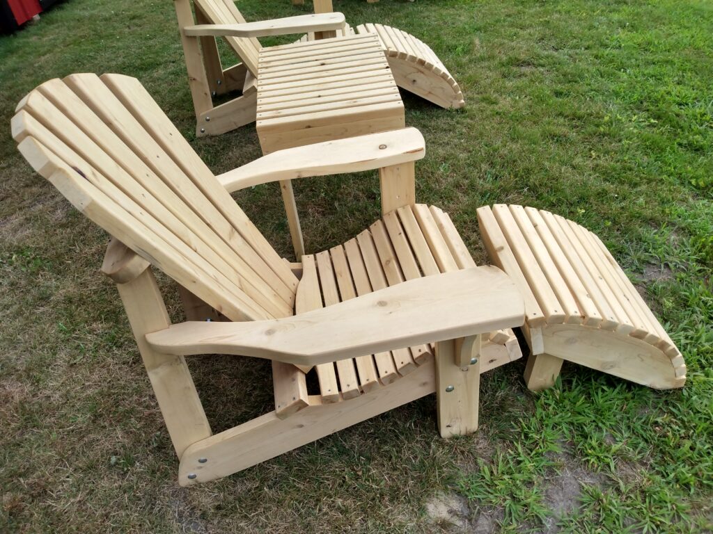 Quality and affordable Amish-made Adirondack Chairs for sale - chair with foot/leg rest