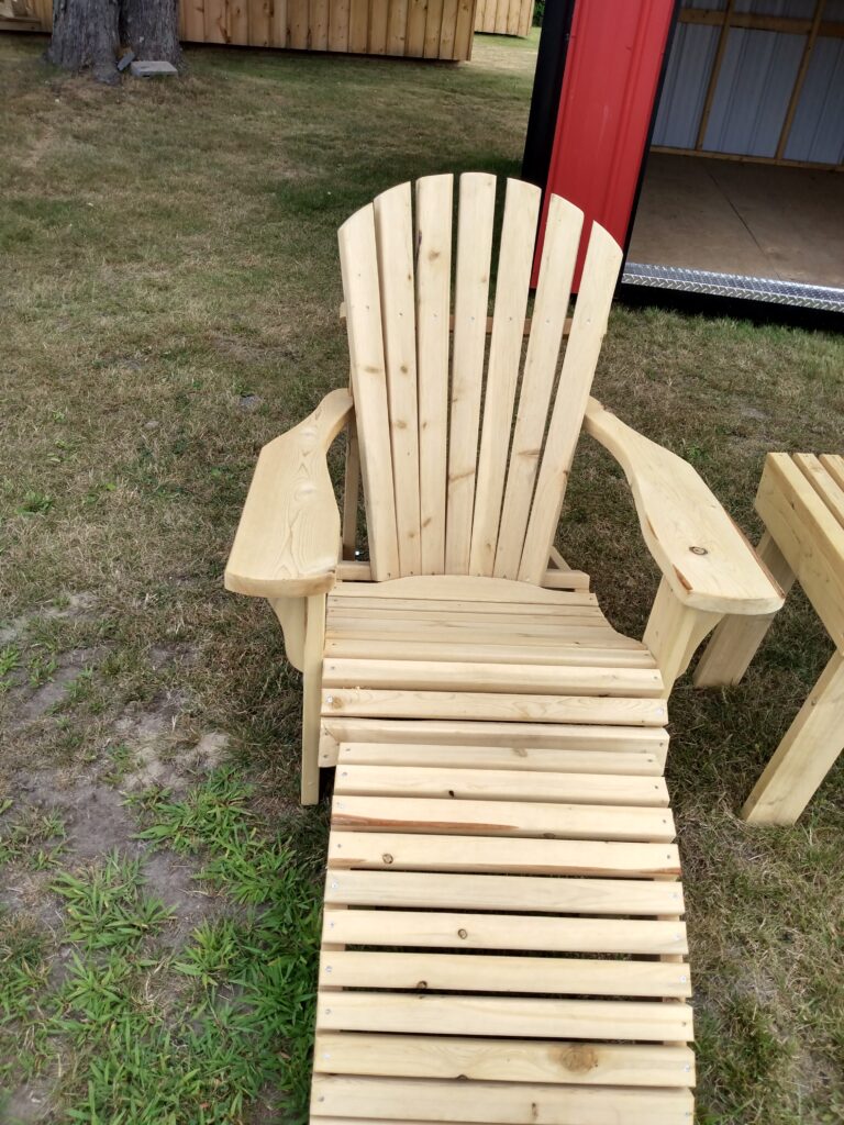 Quality and affordable Amish-made Adirondack Chairs for sale - chair with foot/leg rest