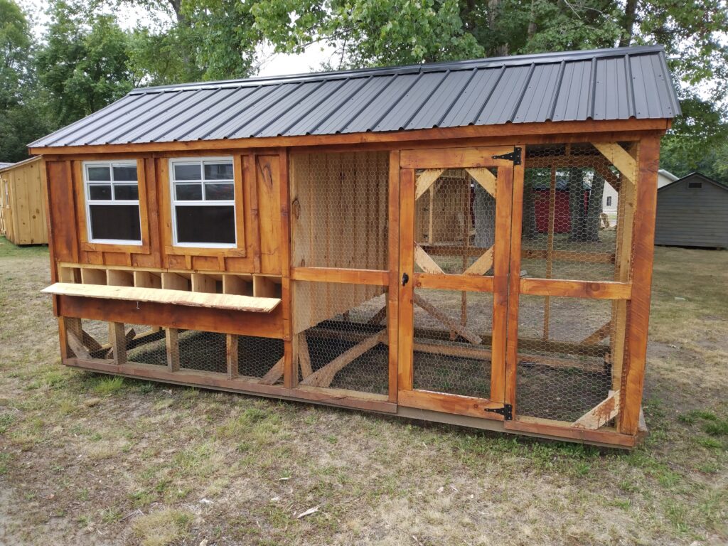 Amish-made 8x16 Chicken coop with a run
