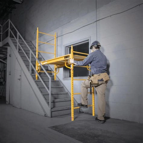 interior scaffolding rental being used on a stairway