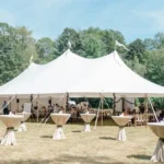 tent with table rental and linen rental