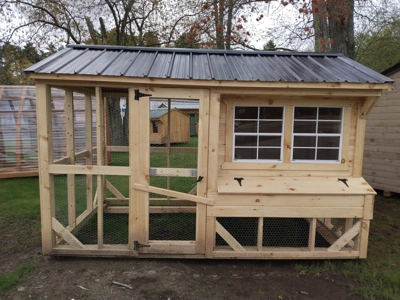 Amish 7x12 Coop and Run - Tongue and Groove