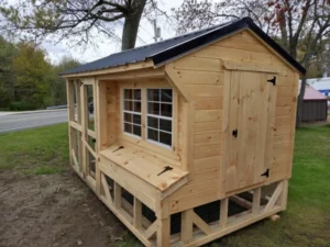 Exterior of an Amish 7x12 Coop and Run