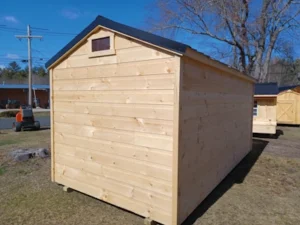 8x16 Amish-built Dutch Lap Shed left side double door and back
