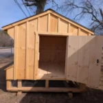 8x16 Amish Chicken Coop and Run - side door open - Steves Rental