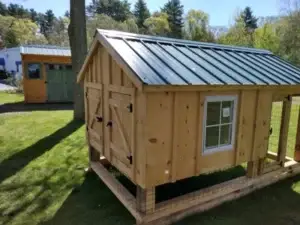 6x10 Amish Built Chicken Coop and Run right rear corner view