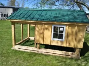 6x10 Amish Built Chicken Coop and Run left side view