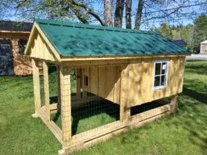 6x10 Amish Built Chicken Coop and Run left front corner view