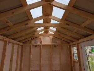 10 x16 Dutch Lap Amish Shed with French Doors and weather wrap - Skyview