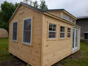 12x18 Tongue & Groove Shed with Dormers and French Doors - Left Side