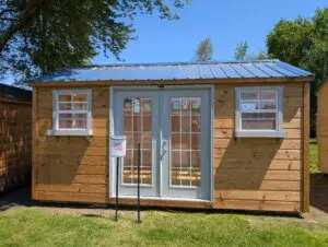 10 x16 Dutch Lap Amish Shed with French Doors - Front