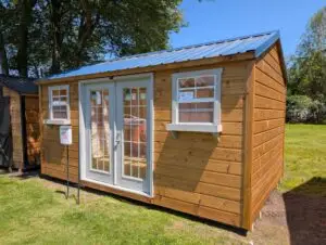 10 x16 Dutch Lap Amish Shed with French Doors - Front Right