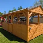 10x16 Closed Side Gazebo / Screen house with ceiling fan