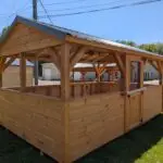 10x16 Closed Side Gazebo / Screen house with ceiling fan