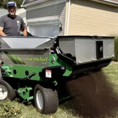 Bristle fed 48" wide Compost spreading