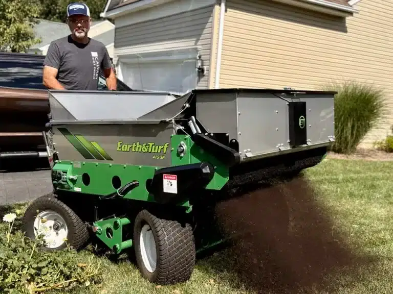 Bristle fed 48" wide Compost spreading